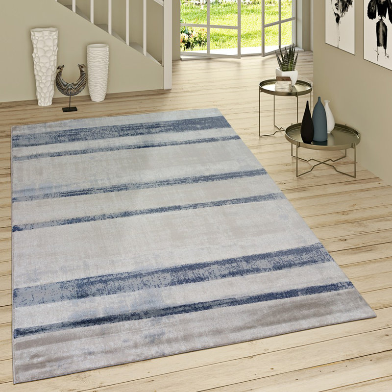 House of Hampton Rogelio Flatweave Blue/Grey Rug & Reviews Wayfair.co.uk